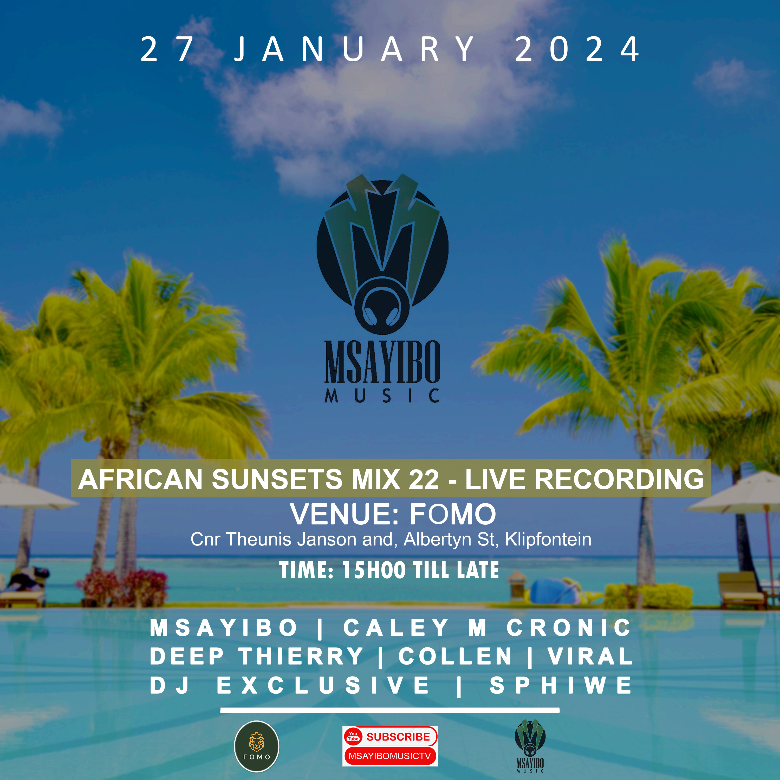 African Sunset Mix 22 Live Recording Poster