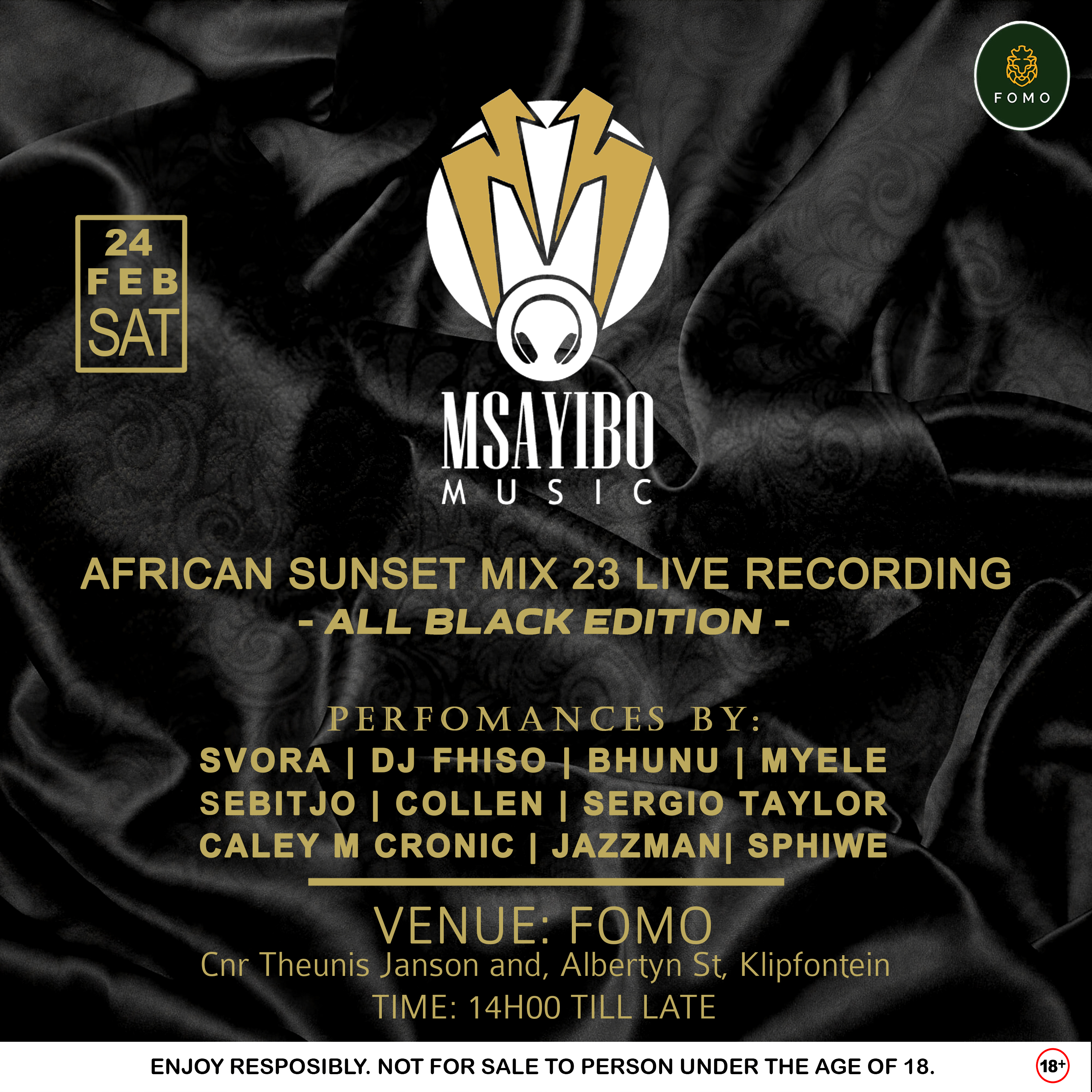 African Sunset Mix 23 Live Recording Poster